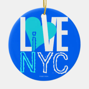 Liebe NYC lebt in NYC Ornament Blue Green