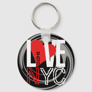 Liebe NYC lebt in NYC-Schlüsselanhänger Red Black Schlüsselanhänger