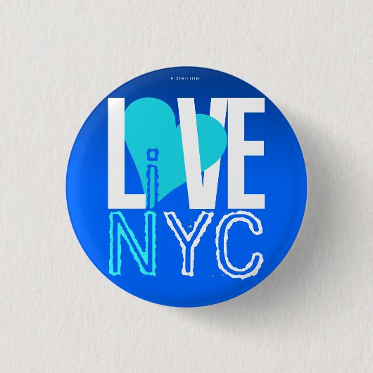 Liebe NYC Live in NYC Button Blue (Vorderseite)