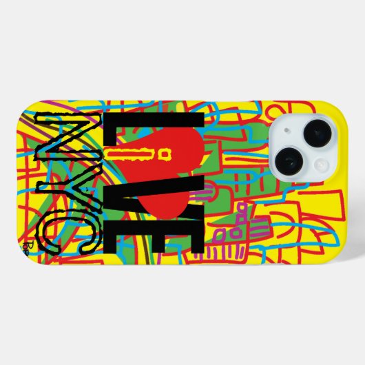 Liebe NYC Live in NYC iPhone Case (Rückseite (Horizontal))