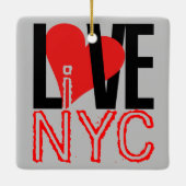 Liebe NYC live in NYC Square Ornament (Rückseite)