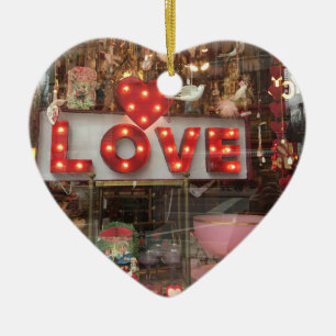 LIEBE NYC Valentine's Day Store Fenster Herzzeiche Keramikornament