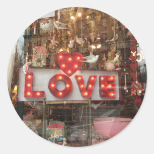 LIEBE NYC Valentine's Day Store Fenster Herzzeiche Runder Aufkleber