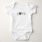 Liebe, O ist benutzerdefiniertes Foto Schwarzes Sk Baby Strampler (Vorderseite)