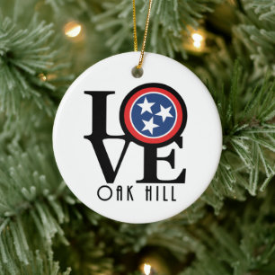 LIEBE Oak Hill Tennessee Keramik Ornament