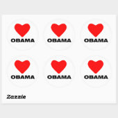 Liebe Obama Runder Aufkleber (Blatt)