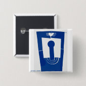 Liebe oben--2 Zoll-quadratischer Knopf Button (Vorne & Hinten)