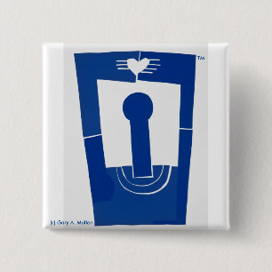 Liebe oben--2 Zoll-quadratischer Knopf Button