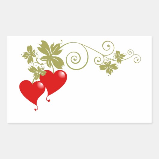 Liebe Obst Rechteckiger Aufkleber (Vorderseite)