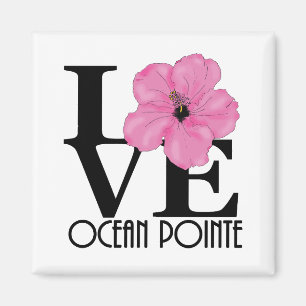 LIEBE Ocean Pointe Hawaii Rosa Hibiskus Magnet