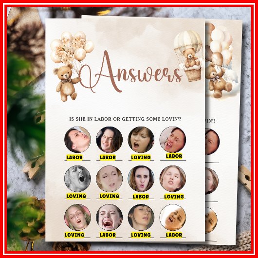 LIEBE ODER ARBEITSBAR Kinderduschenspiel Niedliche Einladung