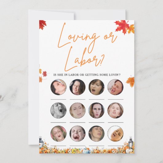 LIEBE ODER ARBEITSKRÄFTE Kinderdusche Spiel KLEINE Einladung (Vorderseite)