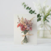 Liebe oder Freundschaft - Elegantes Bouquet Postkarte (Stehend Vorderseite)