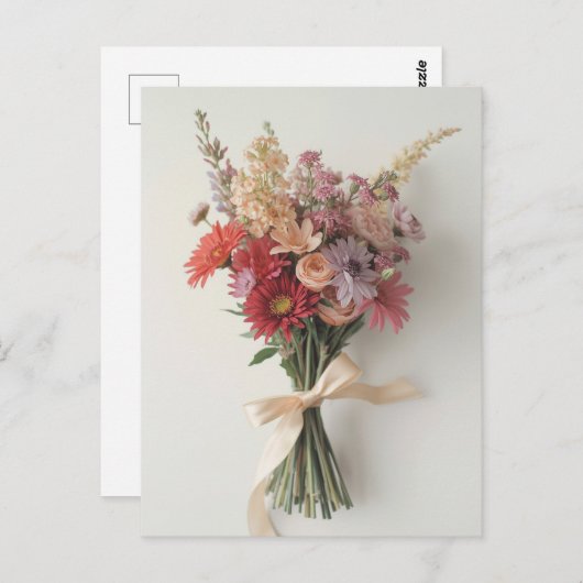 Liebe oder Freundschaft - Elegantes Bouquet Postkarte (Vorne/Hinten)