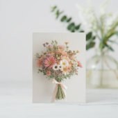 Liebe oder Freundschaft - Pastel Wildblume Bouquet Postkarte (Stehend Vorderseite)