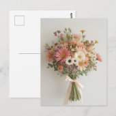 Liebe oder Freundschaft - Pastel Wildblume Bouquet Postkarte (Vorne/Hinten)