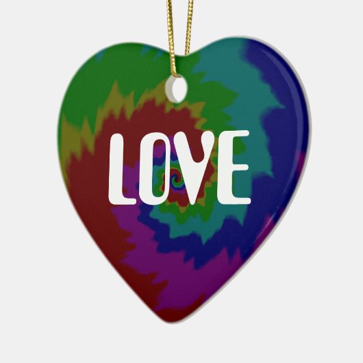 LIEBE oder PEACE Keramik Ornament (Links)