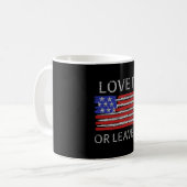 Liebe oder verlass der USA-Flagge Kaffeetasse (Vorderseite Links)