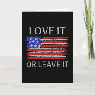 Liebe oder verlass der USA-Flagge Karte