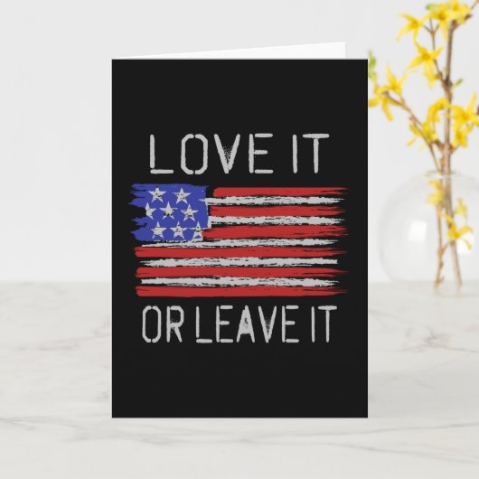 Liebe oder verlass der USA-Flagge Karte (Gelbe Blume)