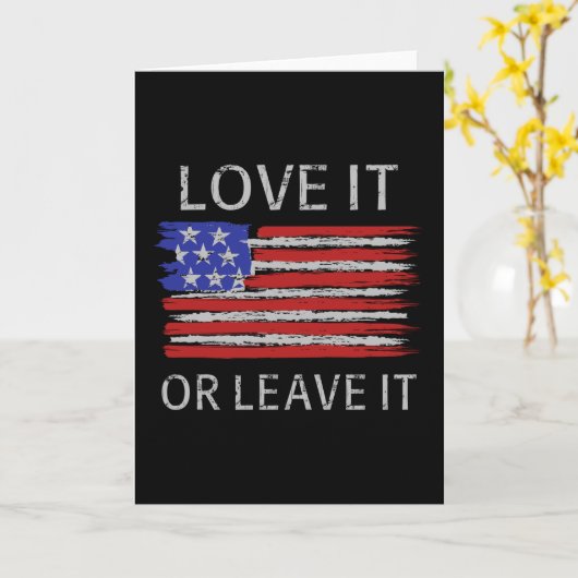 Liebe oder verlass der USA-Flagge Karte (Gelbe Blume)