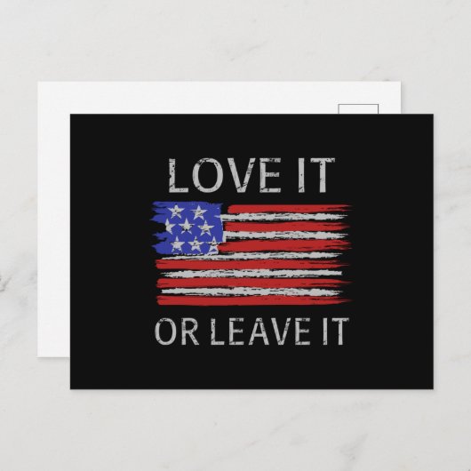 Liebe oder verlass der USA-Flagge Postkarte (Vorne/Hinten)