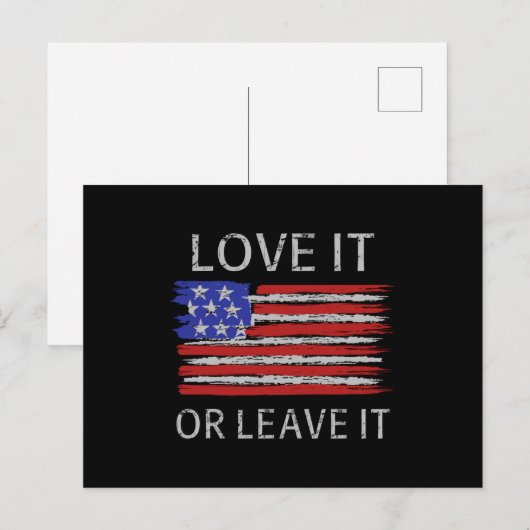 Liebe oder verlass der USA-Flagge Postkarte (Vorne/Hinten)