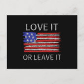 Liebe oder verlass der USA-Flagge Postkarte (Vorderseite)