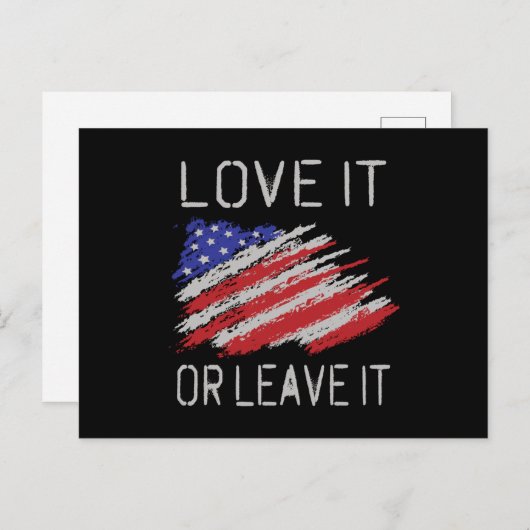Liebe oder verlass der USA-Flagge Postkarte (Vorne/Hinten)