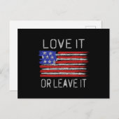 Liebe oder verlass der USA-Flagge Postkarte (Vorne/Hinten)