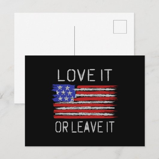 Liebe oder verlass der USA-Flagge Postkarte (Vorne/Hinten)