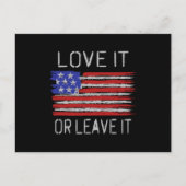 Liebe oder verlass der USA-Flagge Postkarte (Vorderseite)