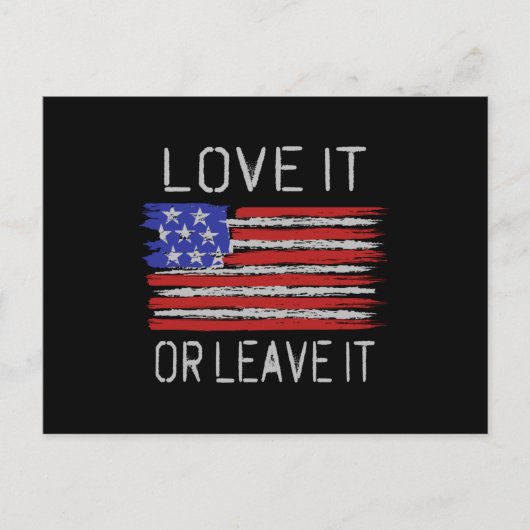Liebe oder verlass der USA-Flagge Postkarte (Vorderseite)