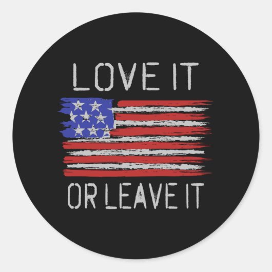 Liebe oder verlass der USA-Flagge Runder Aufkleber (Vorderseite)