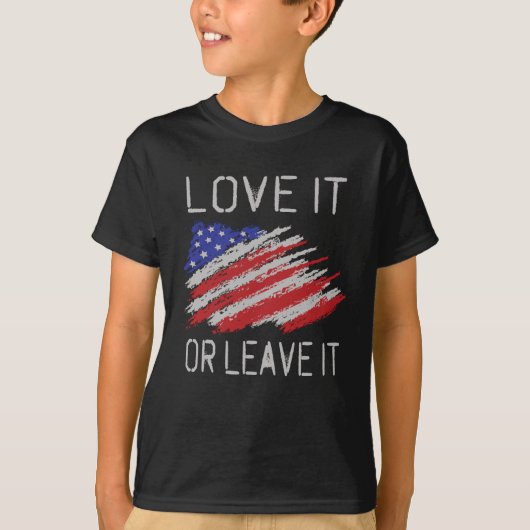 Liebe oder verlass der USA-Flagge T-Shirt (Vorderseite)