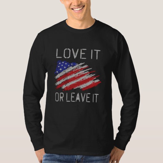 Liebe oder verlass der USA-Flagge T-Shirt (Vorderseite)