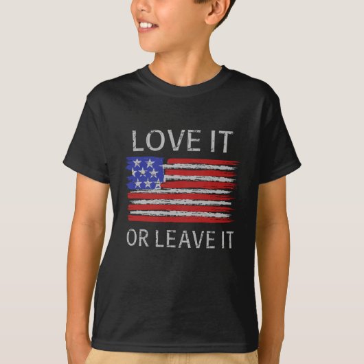 Liebe oder verlass der USA-Flagge T-Shirt (Vorderseite)