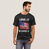 Liebe oder Verlass es Patriotic American USA Flag T-Shirt (Vorne ganz)