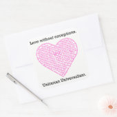 Liebe ohne Ausnahmen Herzblatt mit 6 Aufklebern Quadratischer Aufkleber (Umschlag)