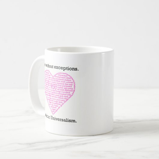 Liebe ohne Ausnahmen Kaffeetasse (Vorderseite Links)