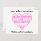 Liebe ohne Ausnahmen Postkarte (Vorne/Hinten)
