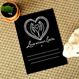 Liebe ohne Grenzen mit eigenen Worten unten Dankeskarte