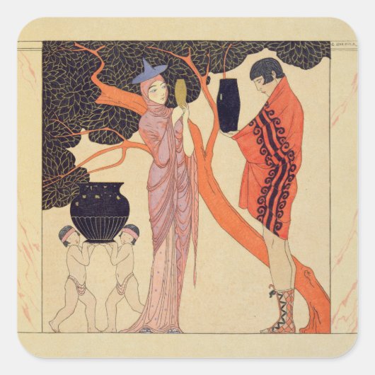 Liebe (ohne Papier) Quadratischer Aufkleber (Vorderseite)