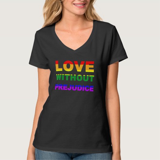 Liebe ohne Vorurteil Flaggen Gay Pride Monat R T-Shirt (Vorderseite)