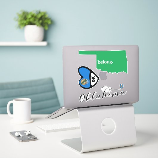 Liebe Oklahoma, Blatt Die Aufkleber schneiden (Laptop auf Schreibtisch)