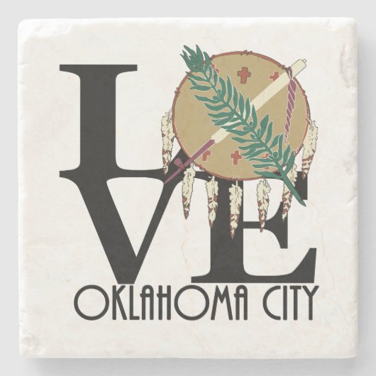 LIEBE Oklahoma City Steinuntersetzer (Vorderseite)