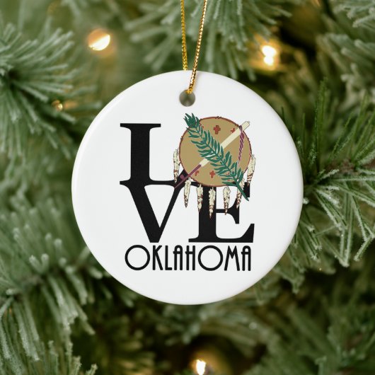 LIEBE Oklahoma Keramik Ornament (Baum)
