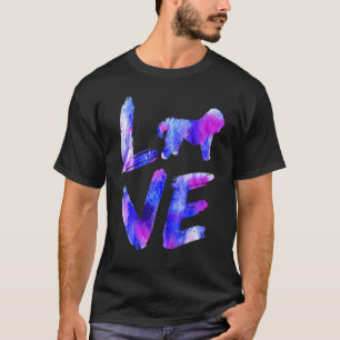 Liebe Old English Sheepdog Sheepie Watercolor Blue T-Shirt