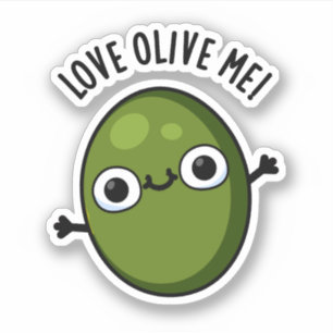 Liebe Olive Me Funny Food Puff Aufkleber