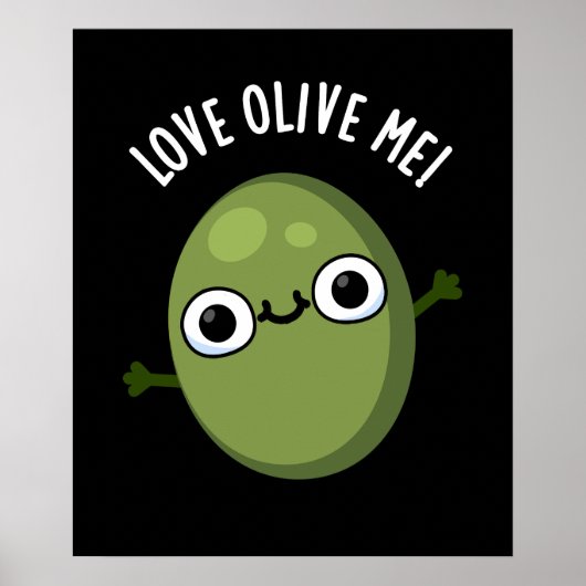 Liebe Olive Me Funny Food Puff Dark BG Poster (Vorne)